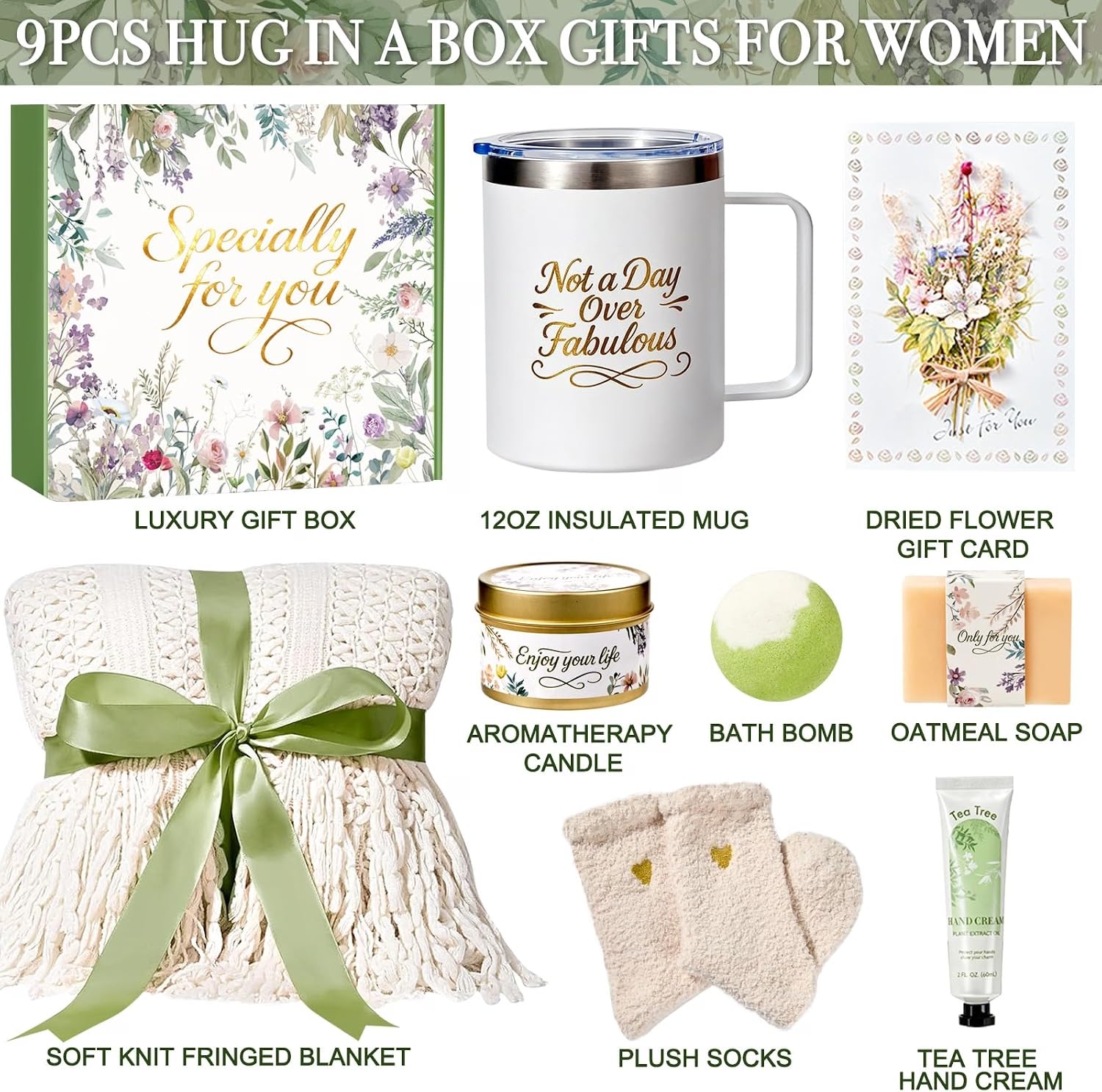 Thumbnail 2 de BodyRefresh BodyRefresh-02 Self-Care Gift Basket for Women, 9-Piece Ivory Set