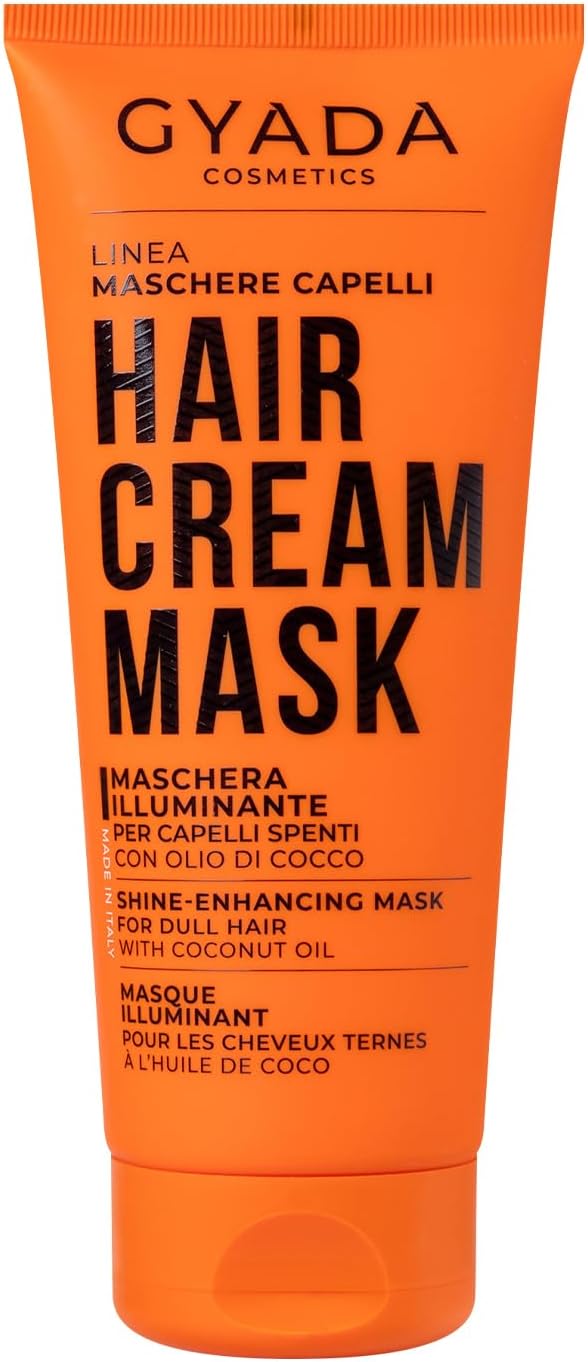 Detalle de GYADA COSMETICS Maschera Capelli Illuminante e Rivitalizzante con Olio di Cocco e Avocado, 200 ml