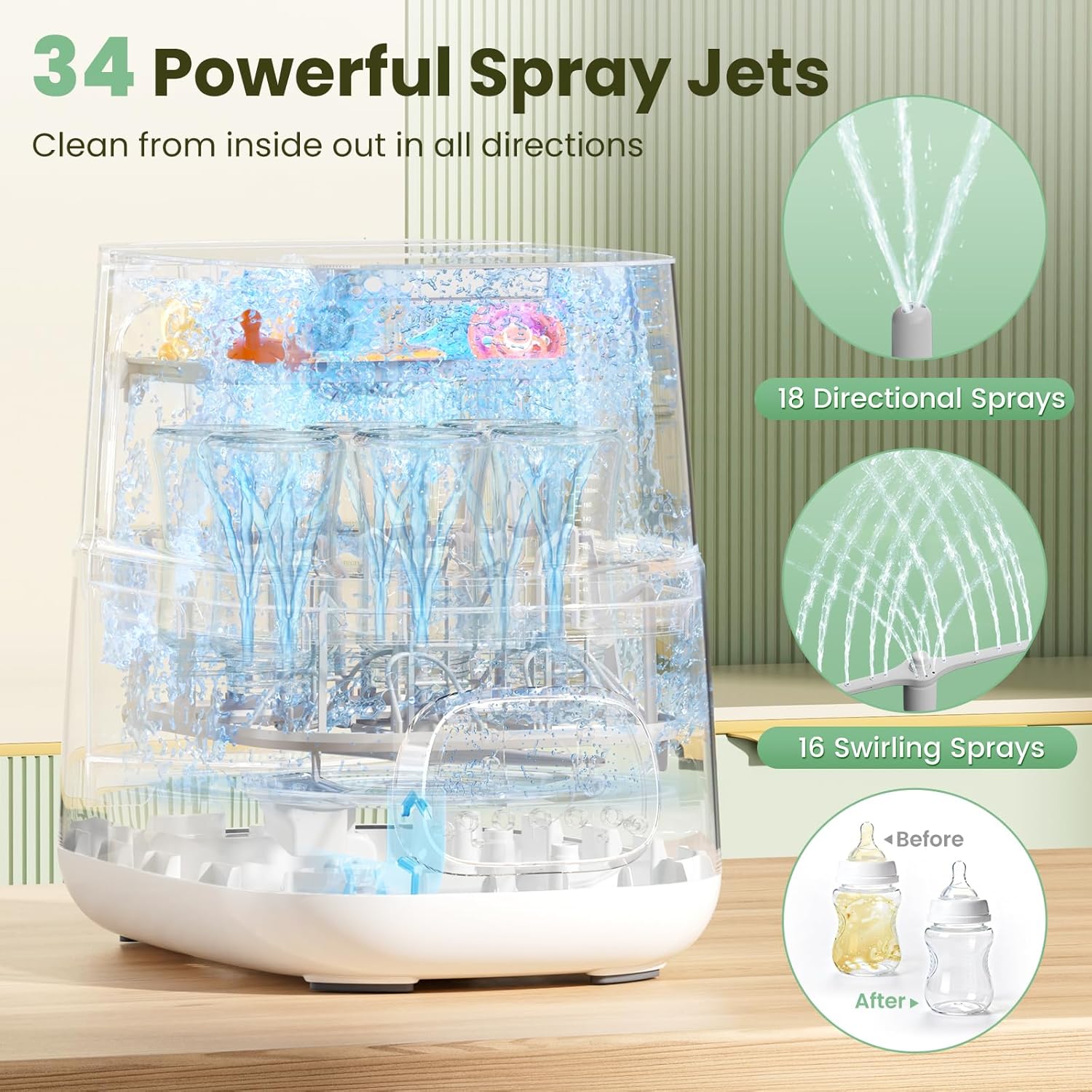 Detalle de MOLWAY Upgraded Bottle Washer Pro (4-in-1) Baby Bottle Washer, Sterilizer & Dryer