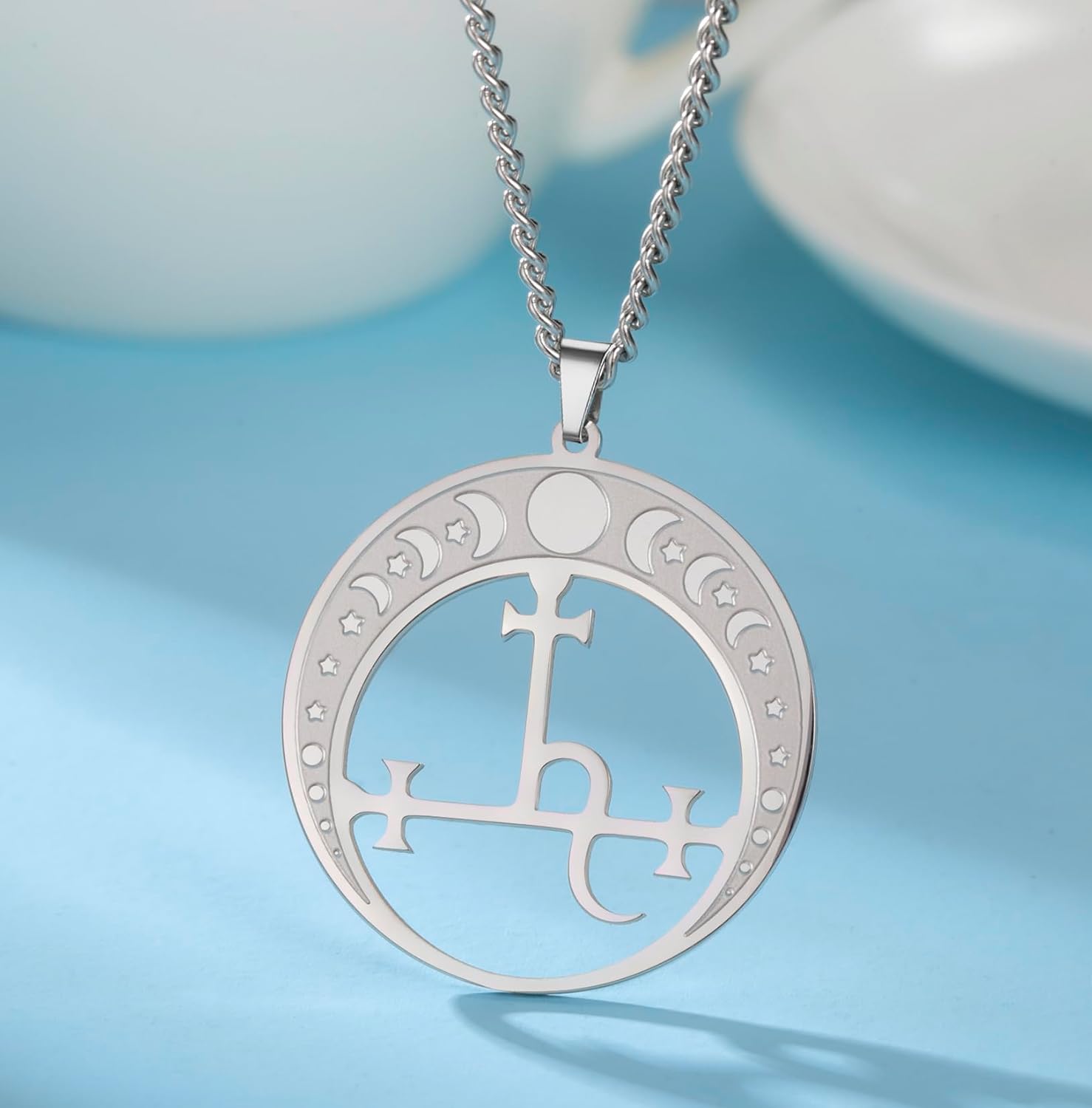 Thumbnail 2 de Lilith Necklace by EUEAVAN – Sigil of Lilith Moon Phase Pendant