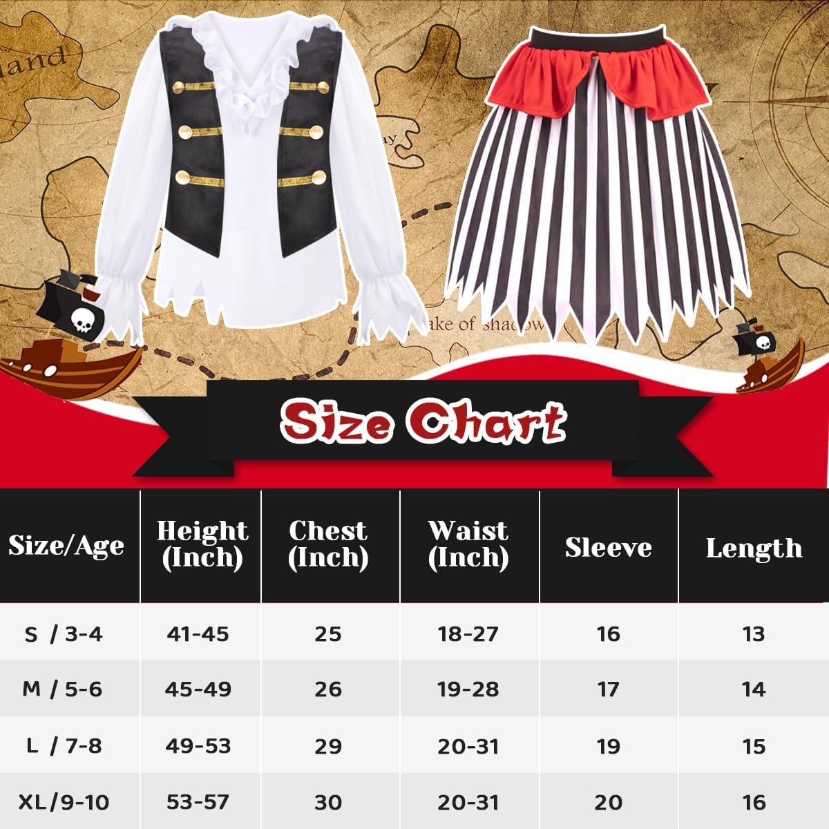 Thumbnail 6 de MELAND Pirate Costume Kids 3-10