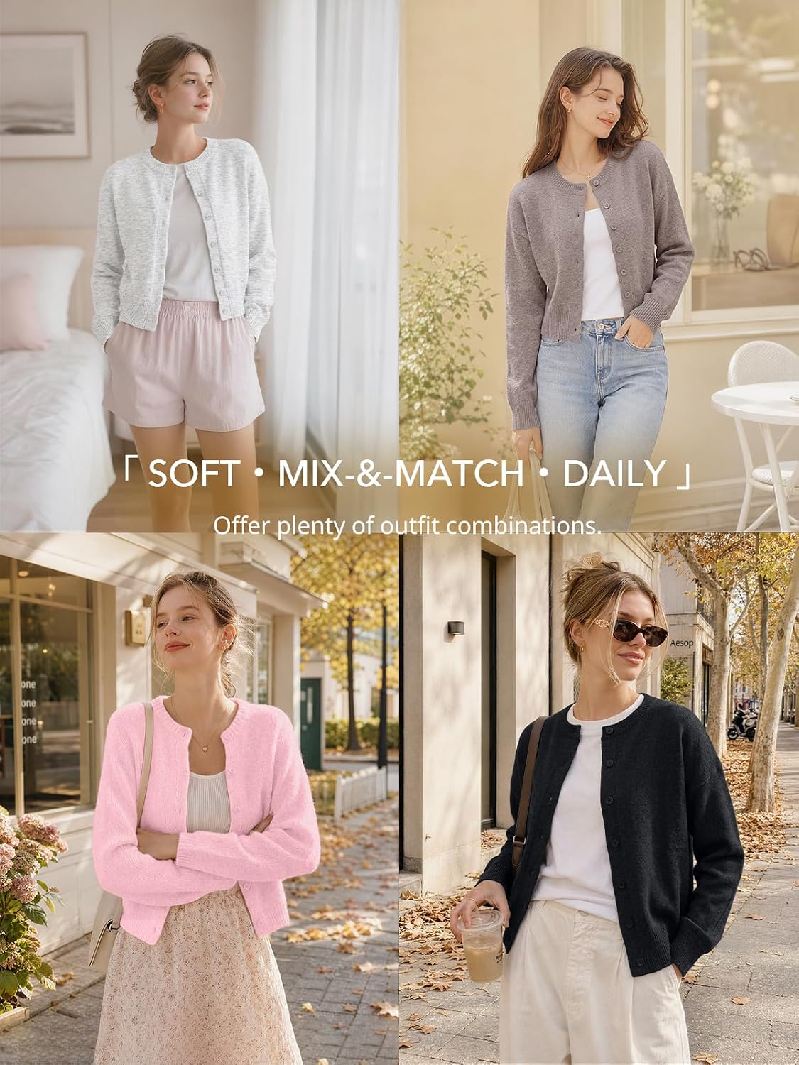 Thumbnail 5 de Trendy Queen Cropped Cardigan Sweater for Women