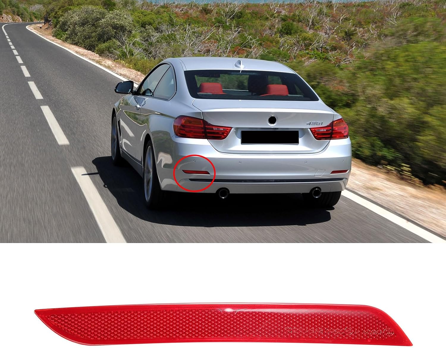 Detalle de BINB ROAD Rear Left Bumper Reflector (Passenger Side) – OEM 63147382233