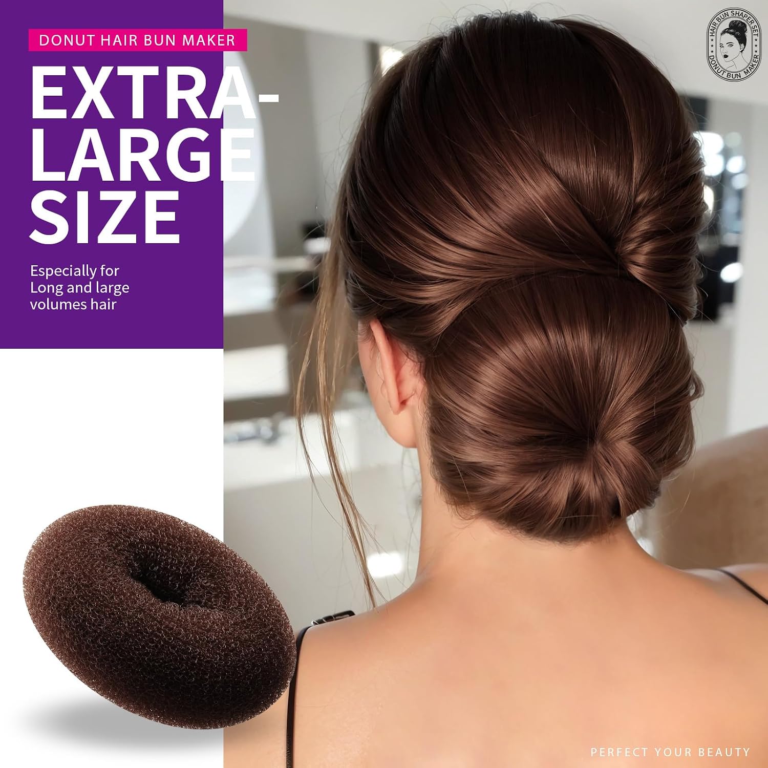 Thumbnail 5 de Teenitor Donut Hair Bun Maker Set 7 Rings