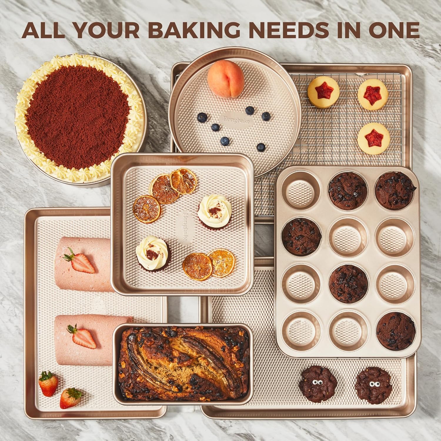 Detalle 2 de HONGBAKE 9-Piece Baking Pan Set 🧁