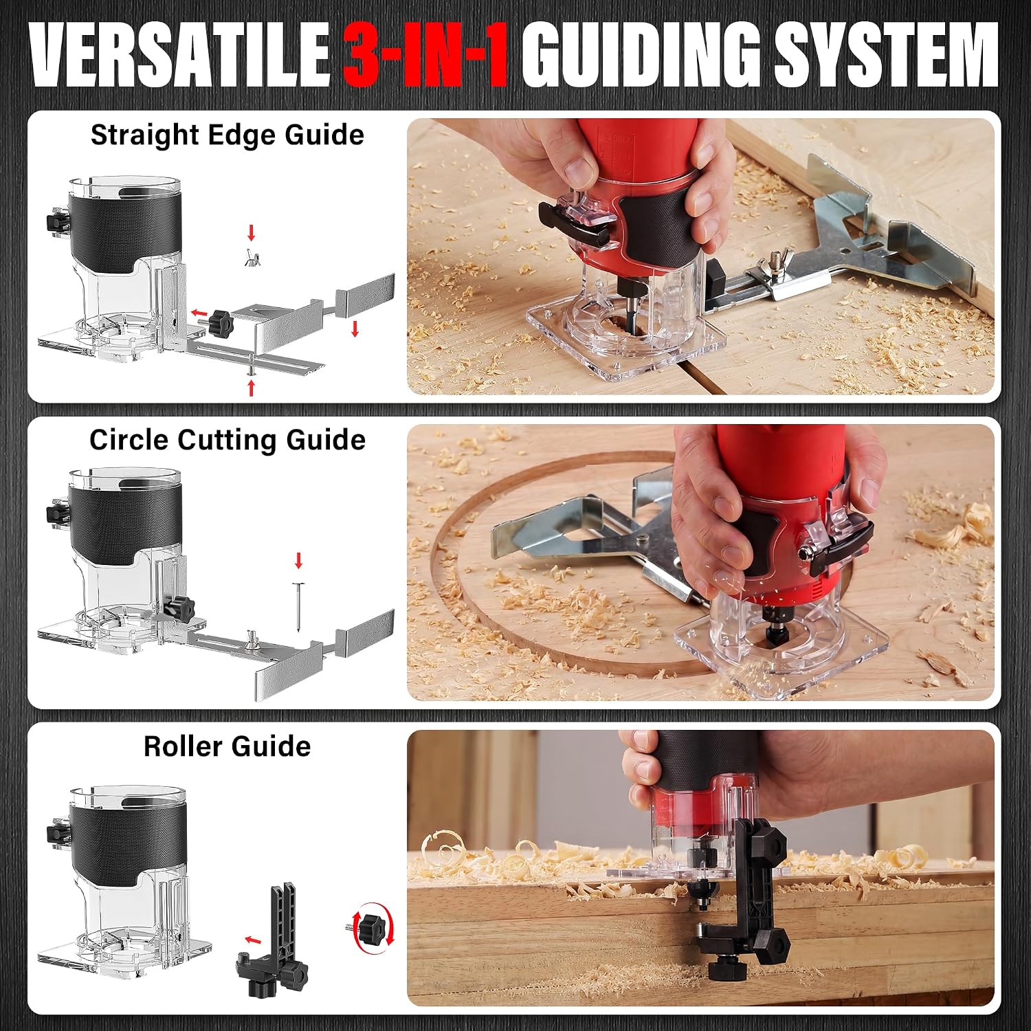Thumbnail 6 de TEENO Compact Wood Router, 1.25 HP, 6-Speed, 15-Piece Bit Kit