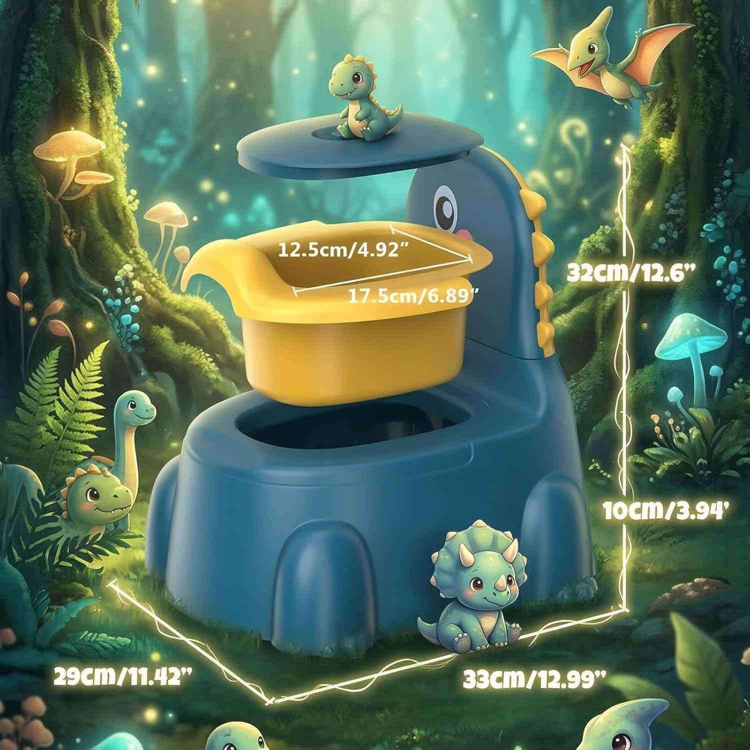 Thumbnail 6 de Dinosaur Potty Training Toilet for Toddlers – Blue (1–6 years)