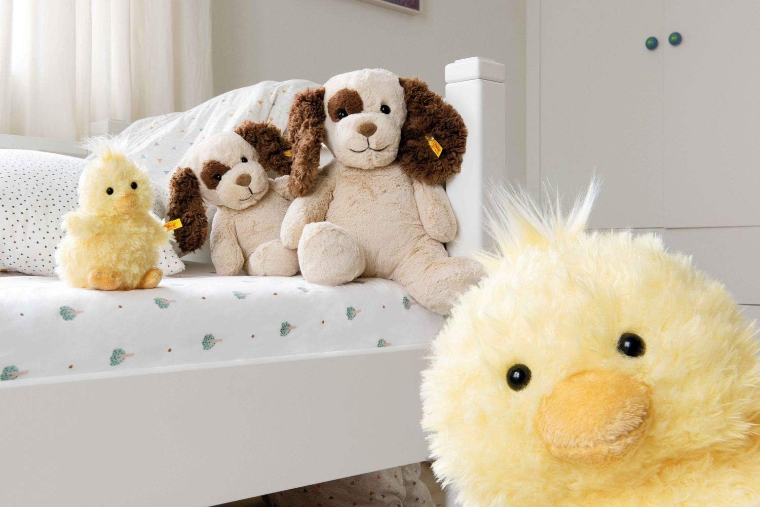 Thumbnail 3 de Steiff Friend Originale Pipsy Pulken 073892, peluche Soft Cuddly Friends giallo da circa 14 cm con bottone sull’orecchio