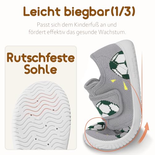 Detalle de IceUnicorn Hausschuhe Kinder Jungen Mädchen – atmungsaktives Obermaterial, Klettverschluss und rutschfeste Sohle