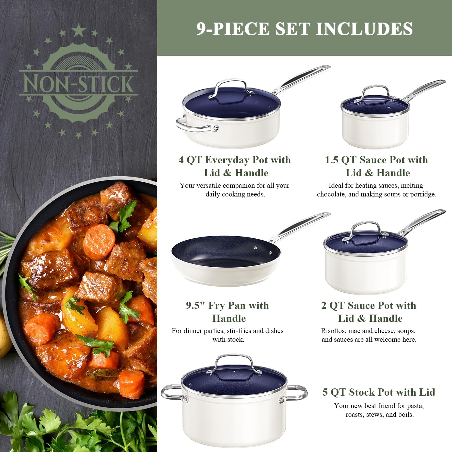 Detalle 2 de Nuwave 9pc Cookware Set