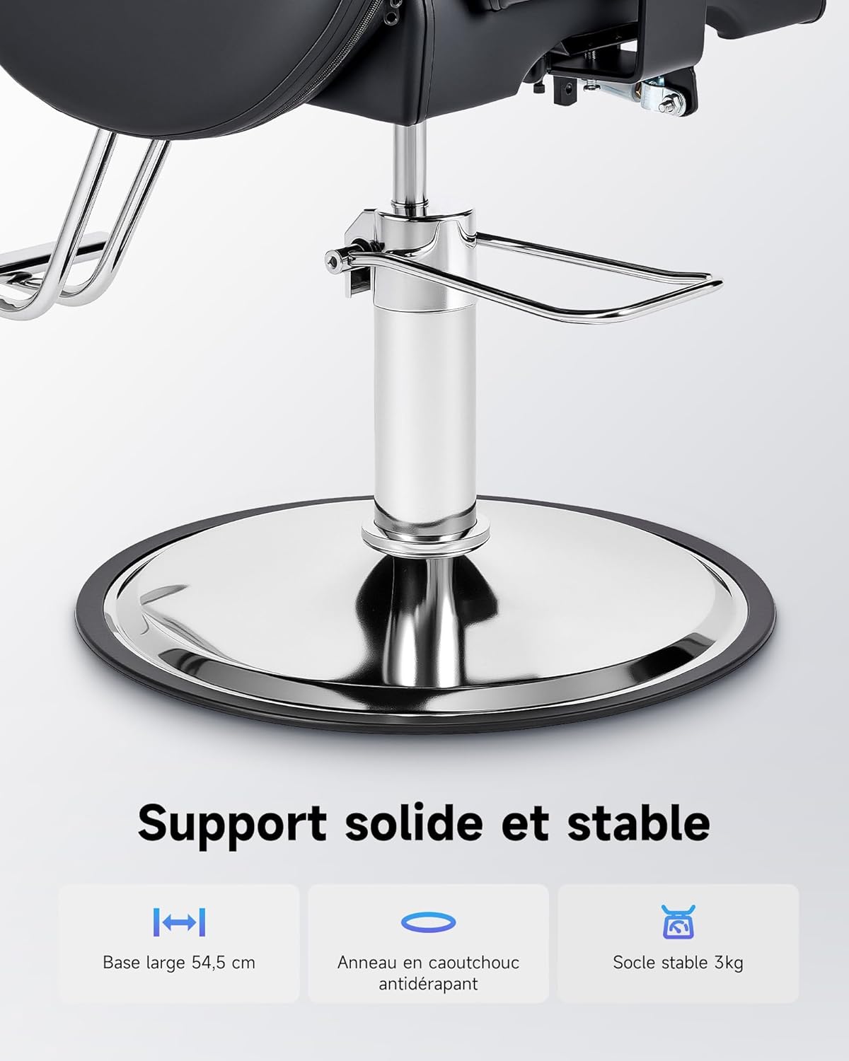 Thumbnail 6 de CO-Z fauteuil de barbier professionnel inclinable et pivotant 360° (noir)