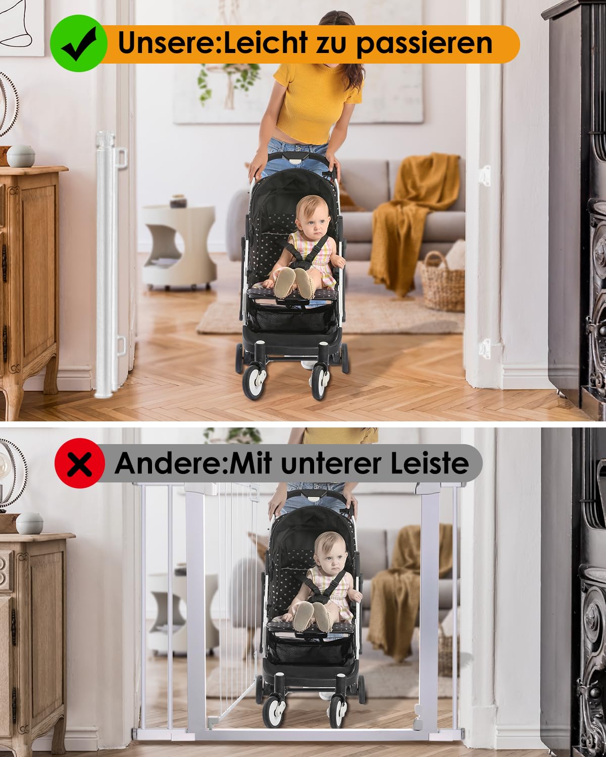 Thumbnail 2 de derimkcoa Ausziehbares Treppenschutzgitter 0–140 cm