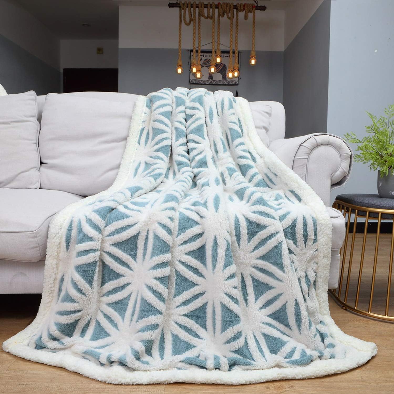 Thumbnail 5 de LOMAO Sherpa Fleece Blanket 51x63 inch