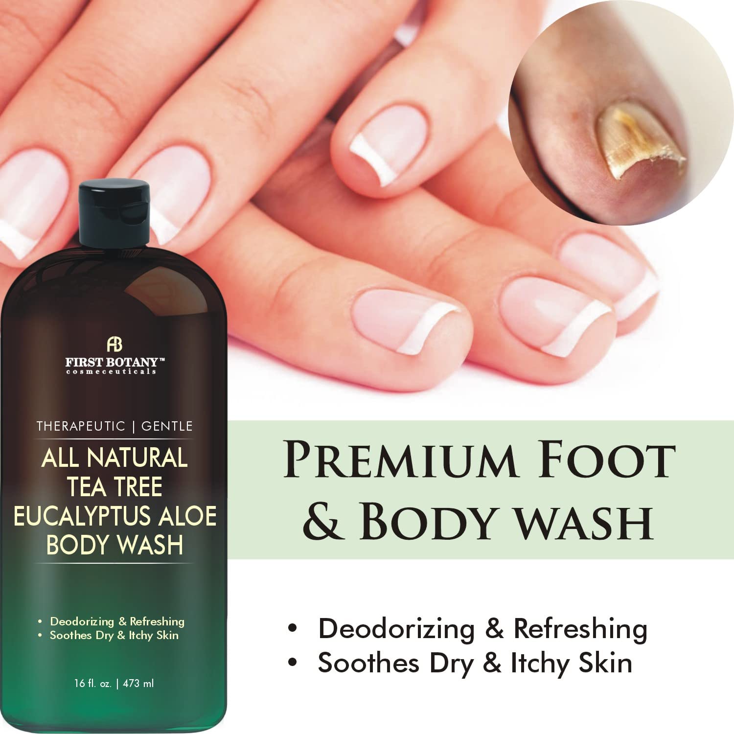 Thumbnail 1 de First Botany All Natural Body Wash (Tea Tree Eucalyptus) — 16 fl oz