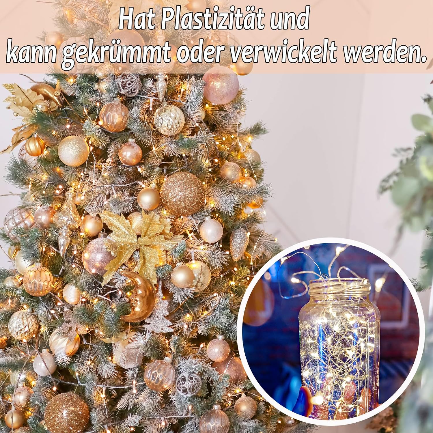 Thumbnail 6 de Meision Lichterkette Batterie (2 Stück) mit Timer, Fernbedienung und 12 Modi – 10 m / 100 LEDs, dimmbar