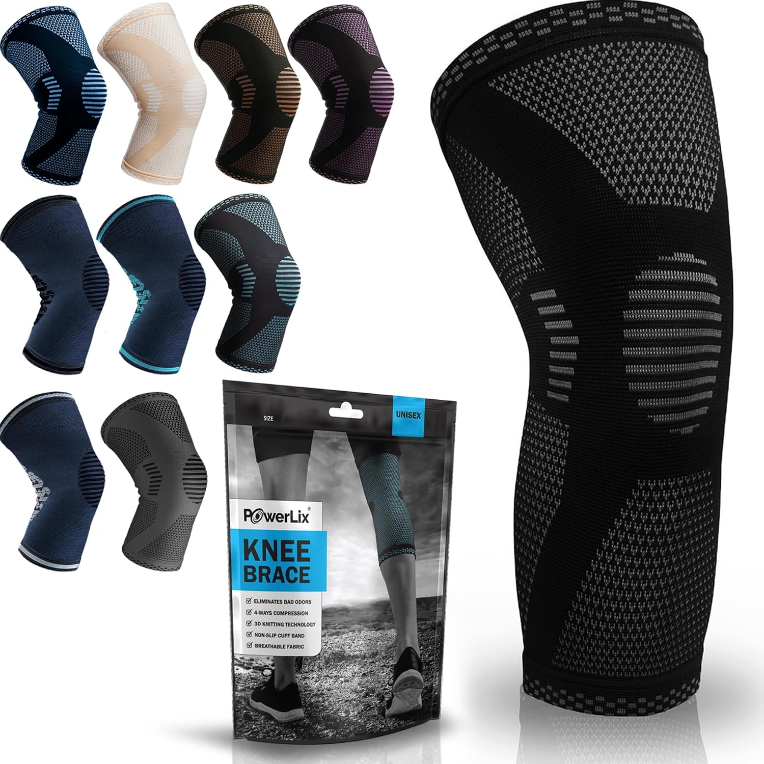POWERLIX Knee Compression Sleeve Large Knee Support