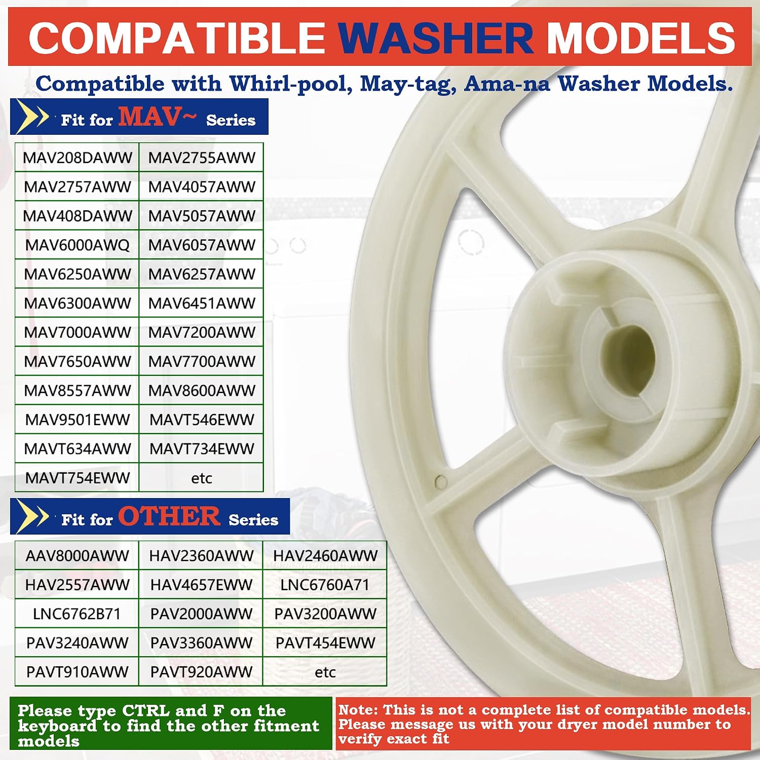 Detalle de Bakaoof 12002213 Washer Thrust Bearing Kit with Pulley and Washers