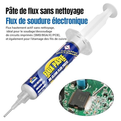 Detalle 2 de BEEYUIHF kit de dessoudage avec flux 10 mL et tresse cuivre 2,5 mm