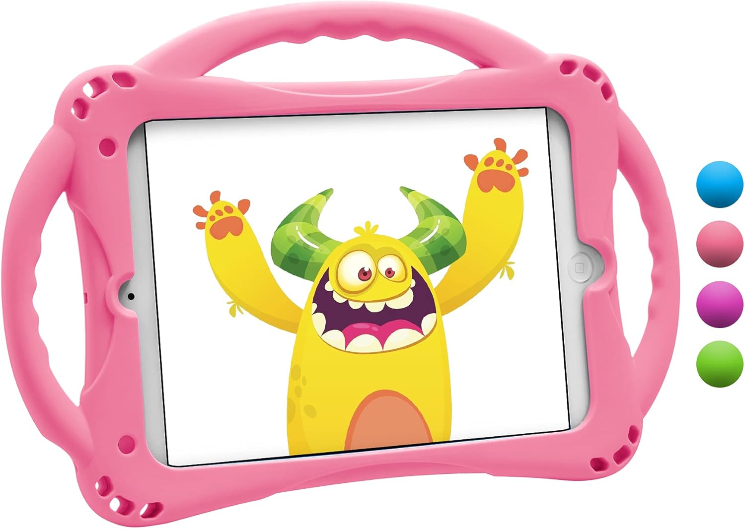 Detalle de TopEsct Kids Case for iPad Mini (All Generations) – Shockproof Silicone Case with Handle and Stand (Pink)
