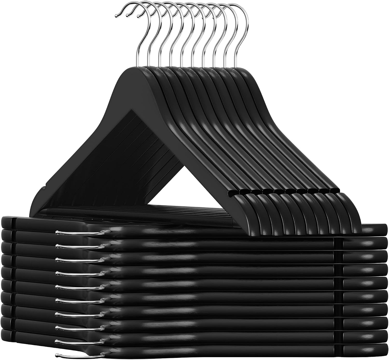 Detalle de SONGMICS CRW02B-20 Perchas de madera maciza 20 unidades