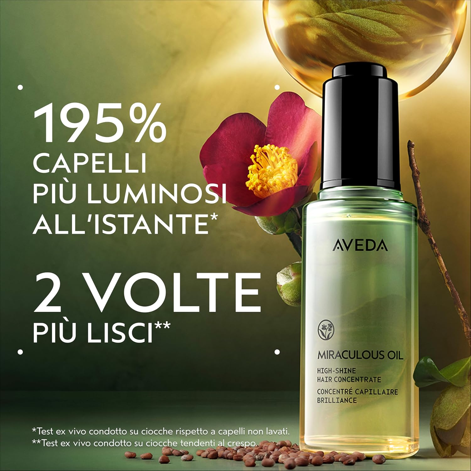 Detalle de Aveda Miraculous Oil – Olio Concentrato per capelli lucenti, 50 ml