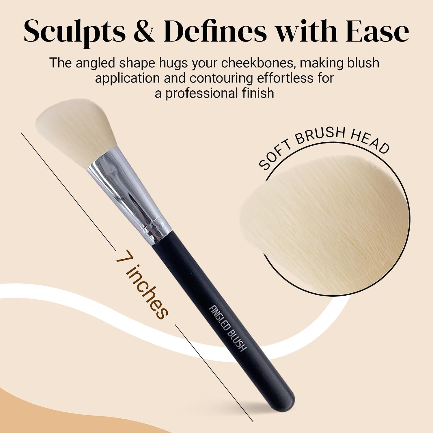 Detalle 2 de KESHIMA Angled Makeup Brush, Synthetic Bristles