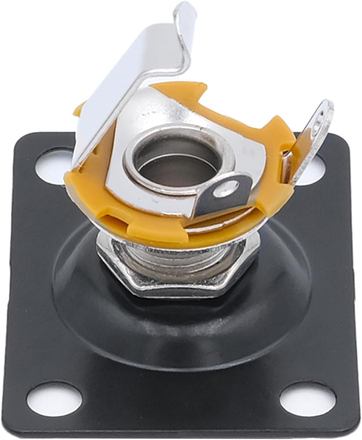Detalle de Xuxing 012 Square Guitar Jack Socket, Black Metal, 1/4-Inch Mono