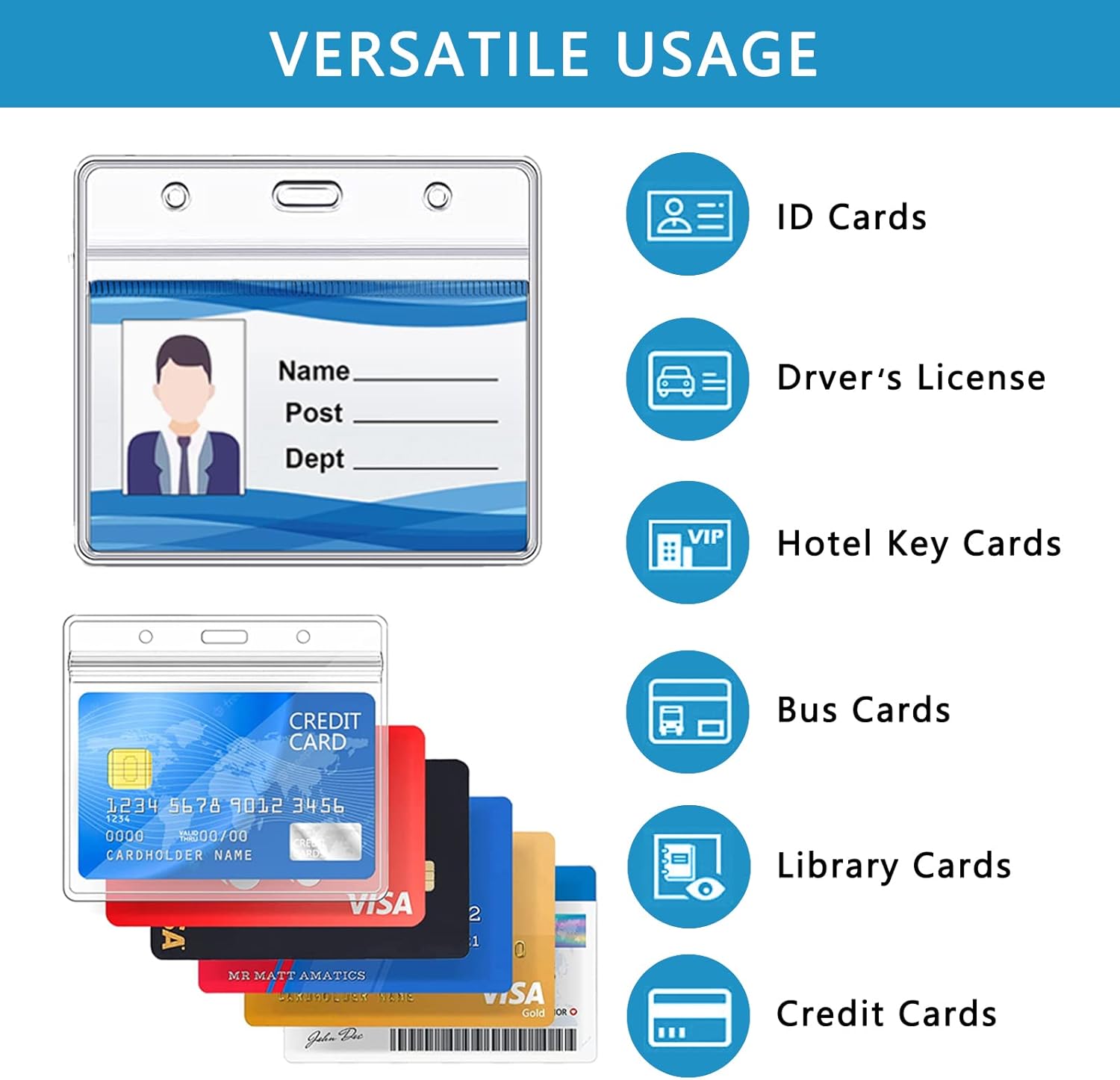 Thumbnail 4 de XHDA Blue lanyards with 30 card holders 🎫