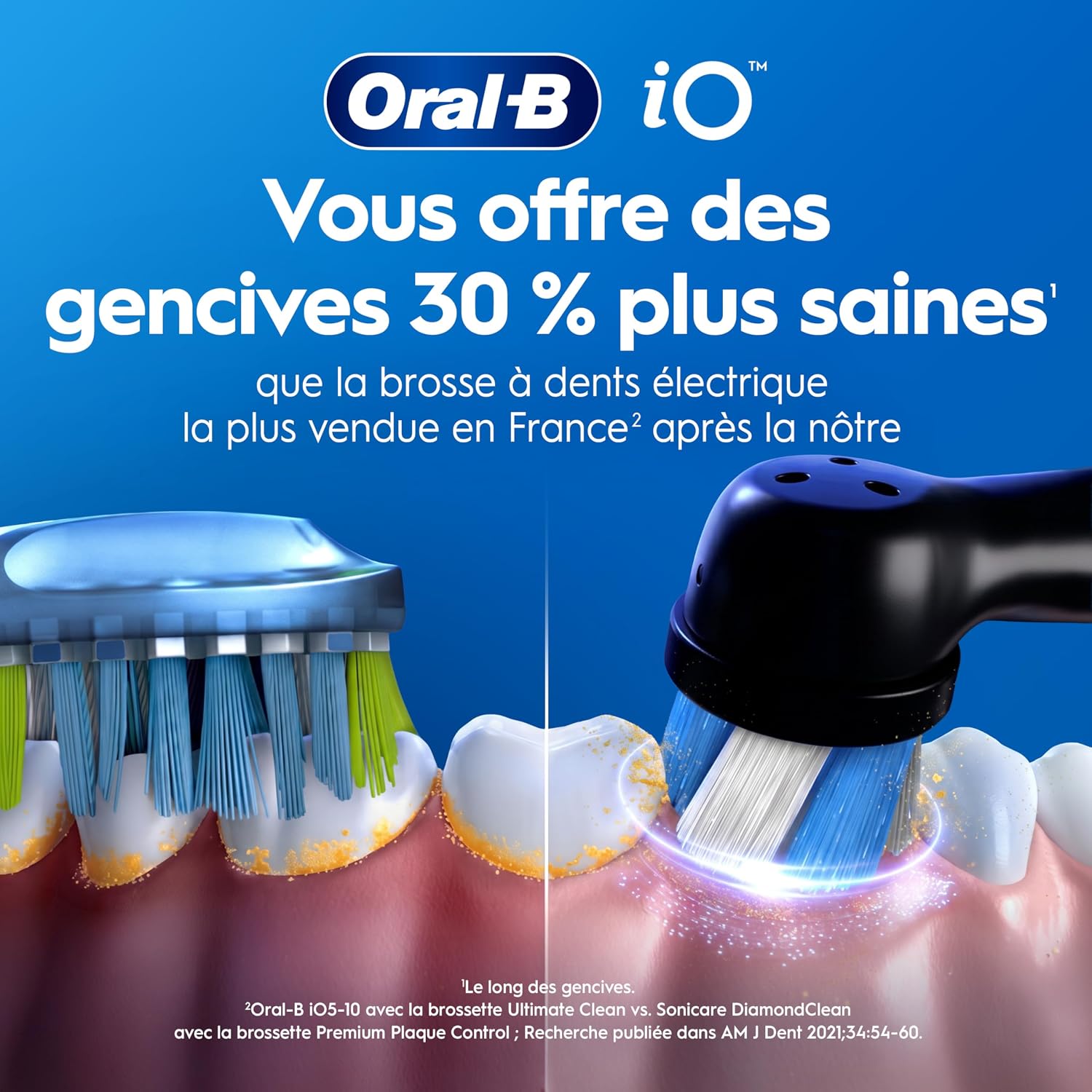 Thumbnail 6 de Oral-B iO 3 Duo with 4 Replacements Bristles – Noir et Rose, 3 modes, capteur de pression et étui