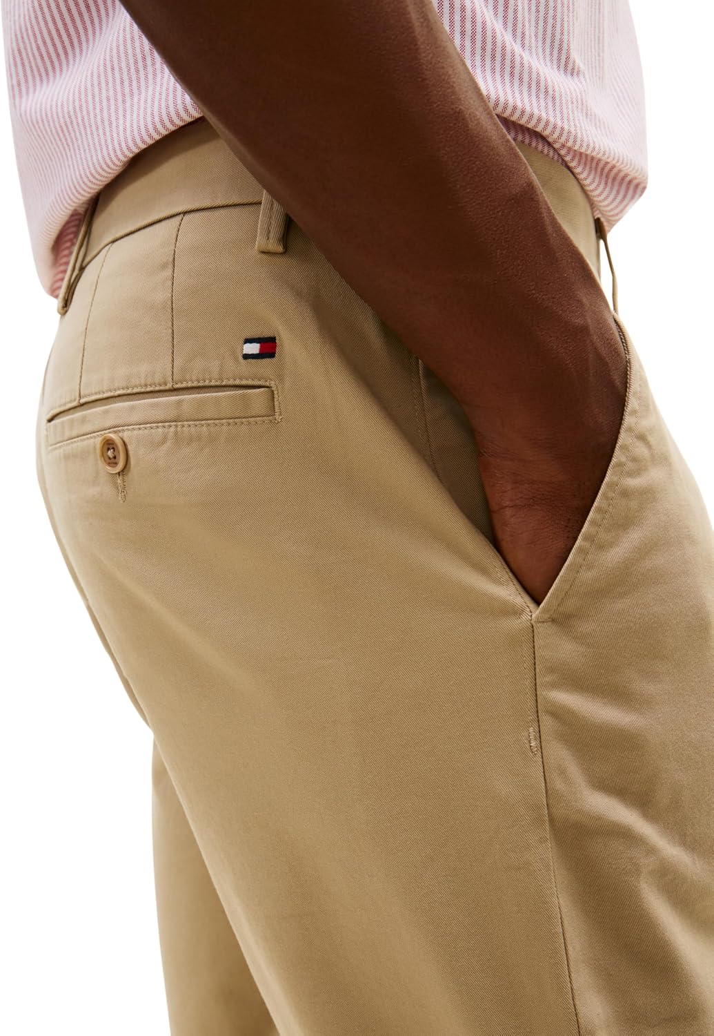 Detalle de Tommy Hilfiger Pantalon Homme Core Bleecker 1985 – Chino en coton Pima et élasthanne