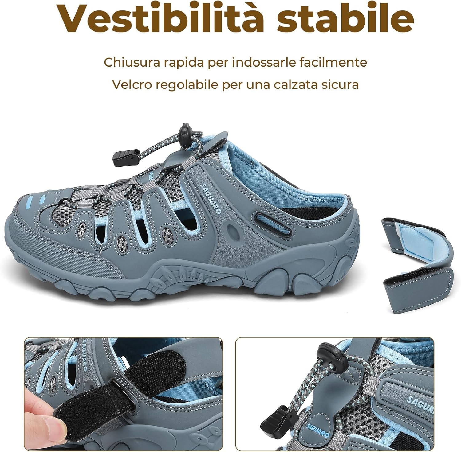 Detalle de SAGUARO Sandali Donna Antiscivolo e Traspiranti – Sandali da Trekking 36-42 EU