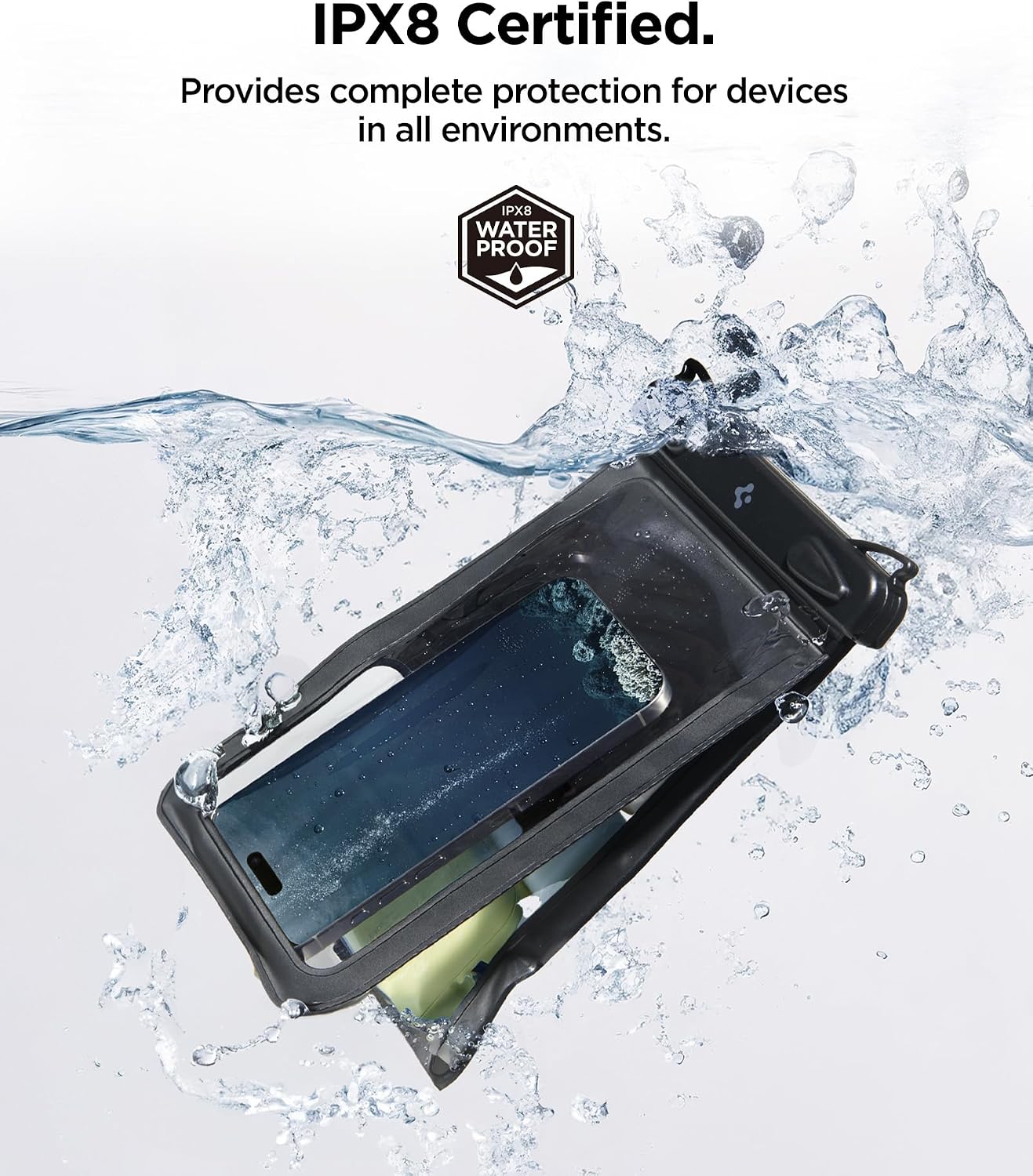 Thumbnail 3 de Spigen A603 AquaShield : pochette étanche double poche IPX8 avec bandoulière pour téléphone