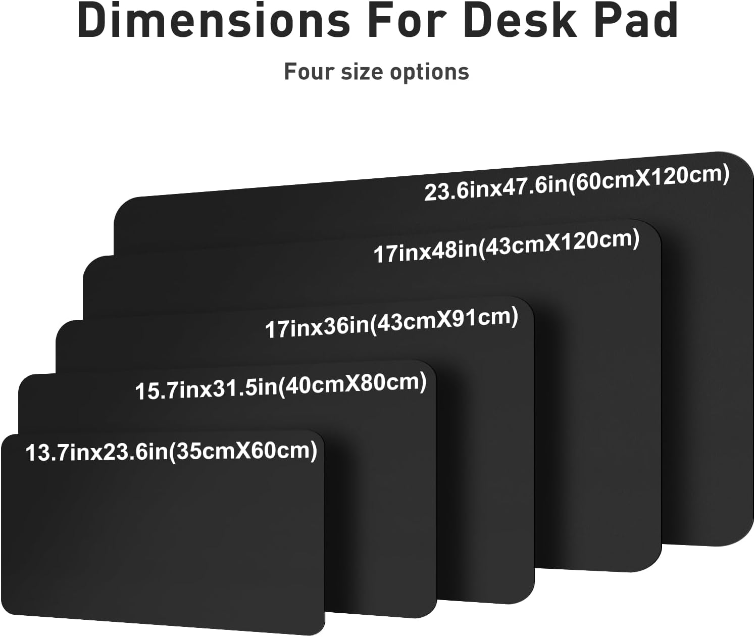 Detalle 1 de Aothia Faux Leather Desk Mat, 47.2" x 23.6", Black PU Surface