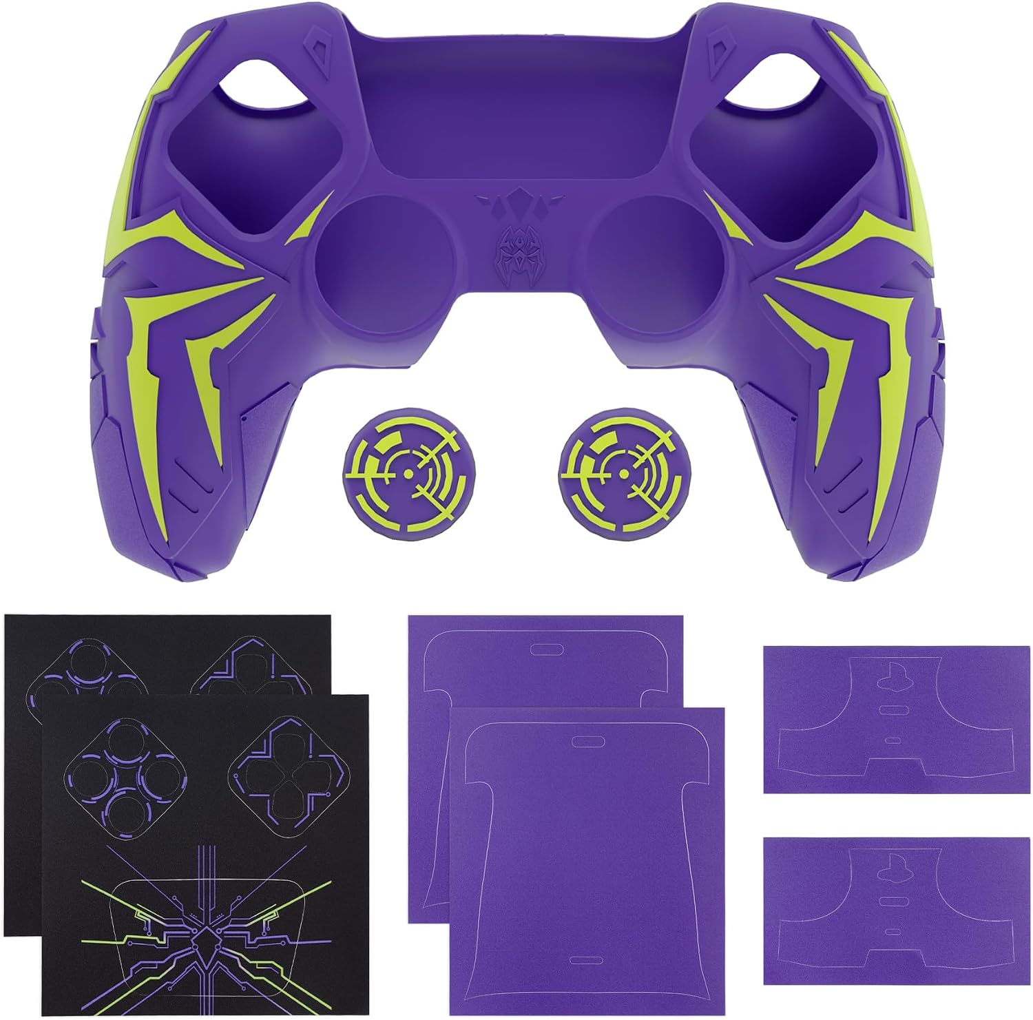 Thumbnail 6 de PlayVital Design Silicone Case for PS5 Controller – Cyber Spider (Purple & Green)
