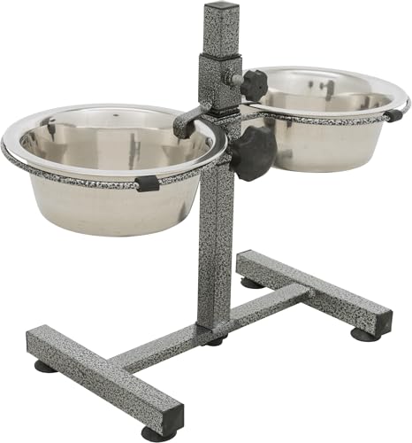 Detalle de TRIXIE Bar pour chien réglable en hauteur avec 2 gamelles en inox – structure métallique et antidérapante