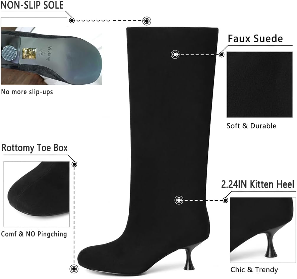 Detalle 2 de Vivianly Suede Knee-High Boots