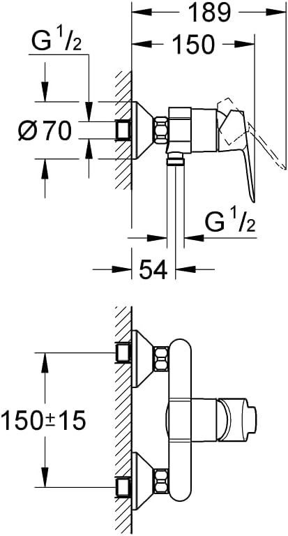 Thumbnail 1 de Grohe BauEdge Grifo Monomando Ducha Cromo 💧