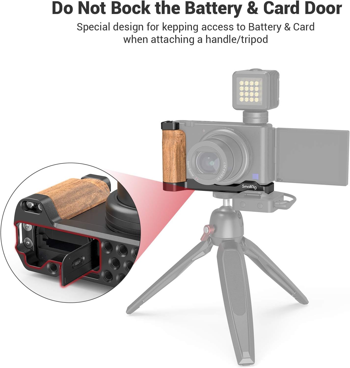 Thumbnail 2 de SMALLRIG L-Platte (L-Bracket) 2936 mit Holzgriff für Sony ZV1