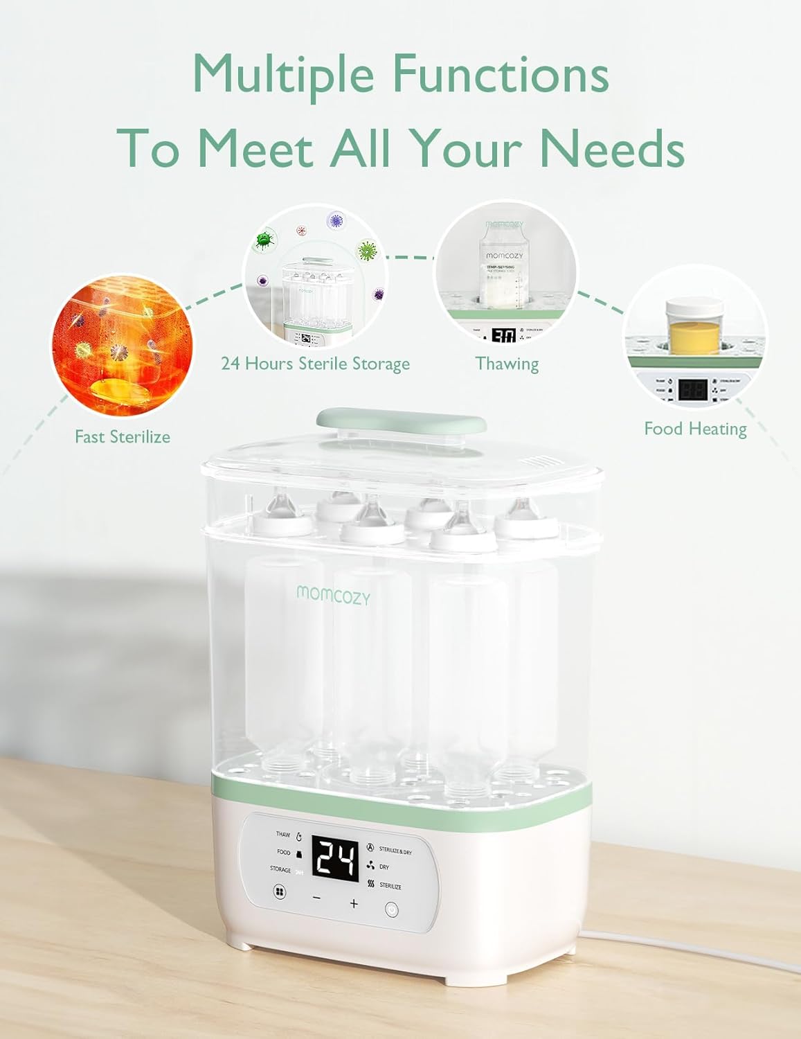 Detalle de Momcozy 8-in-1 Steam Sterilizer and Dryer for Bottles