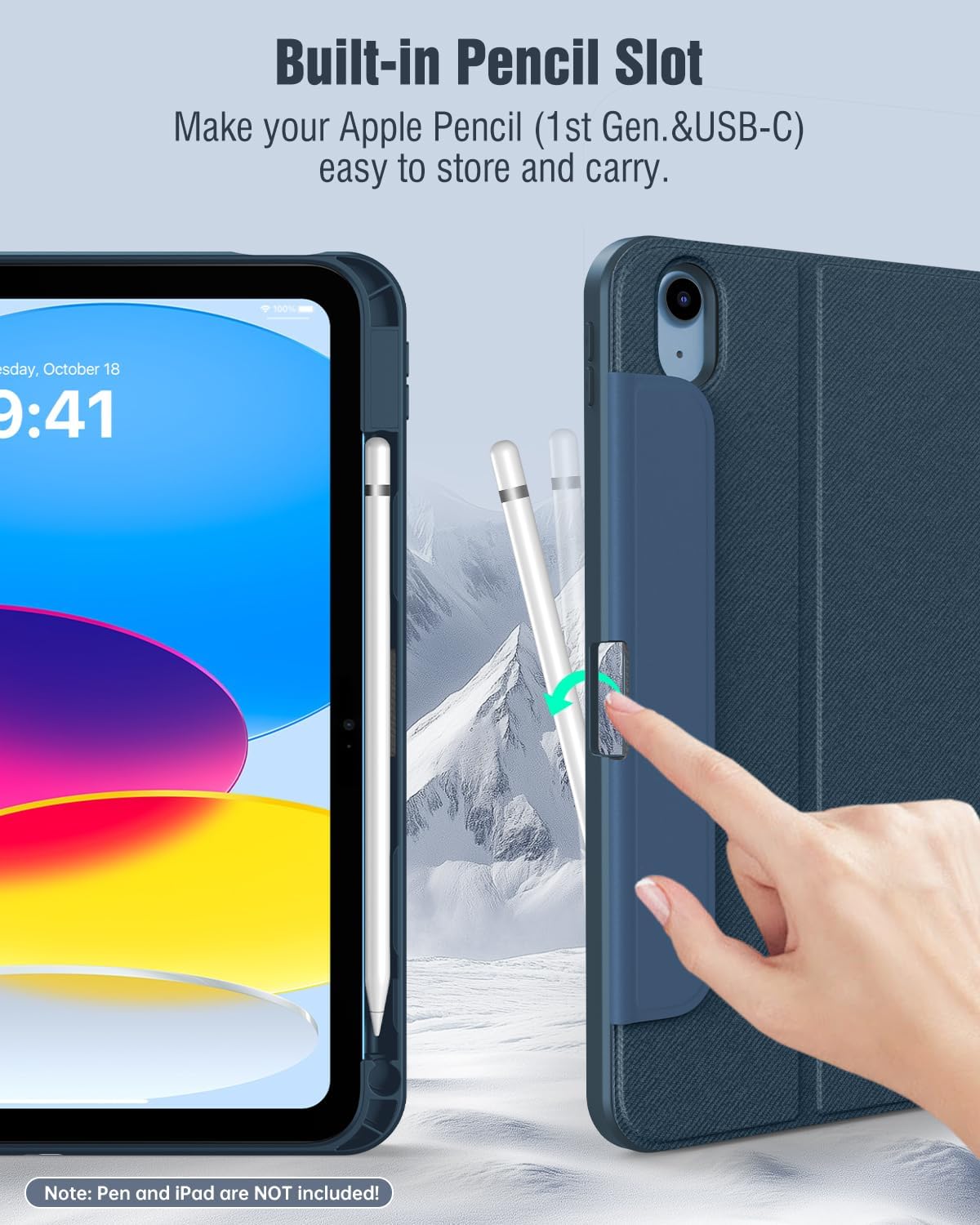 Thumbnail 4 de TiMOVO Case for iPad (A16) 11th Gen 11 inch 2025 / iPad 10th Gen 10.9 inch 2022 — Navy Blue