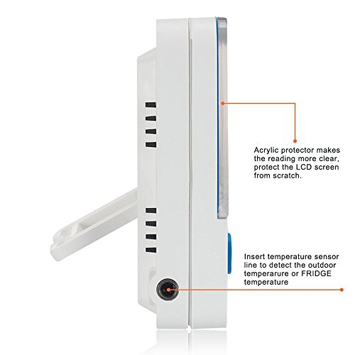 Detalle de Gellvann Digital Freezer/Fridge Thermometer with Magnet and Stander – LED Alarm Indicator