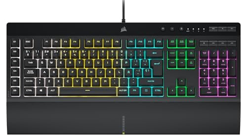 Detalle de Corsair K55 RGB Pro: teclado para juegos con teclas de membrana y macros dedicadas