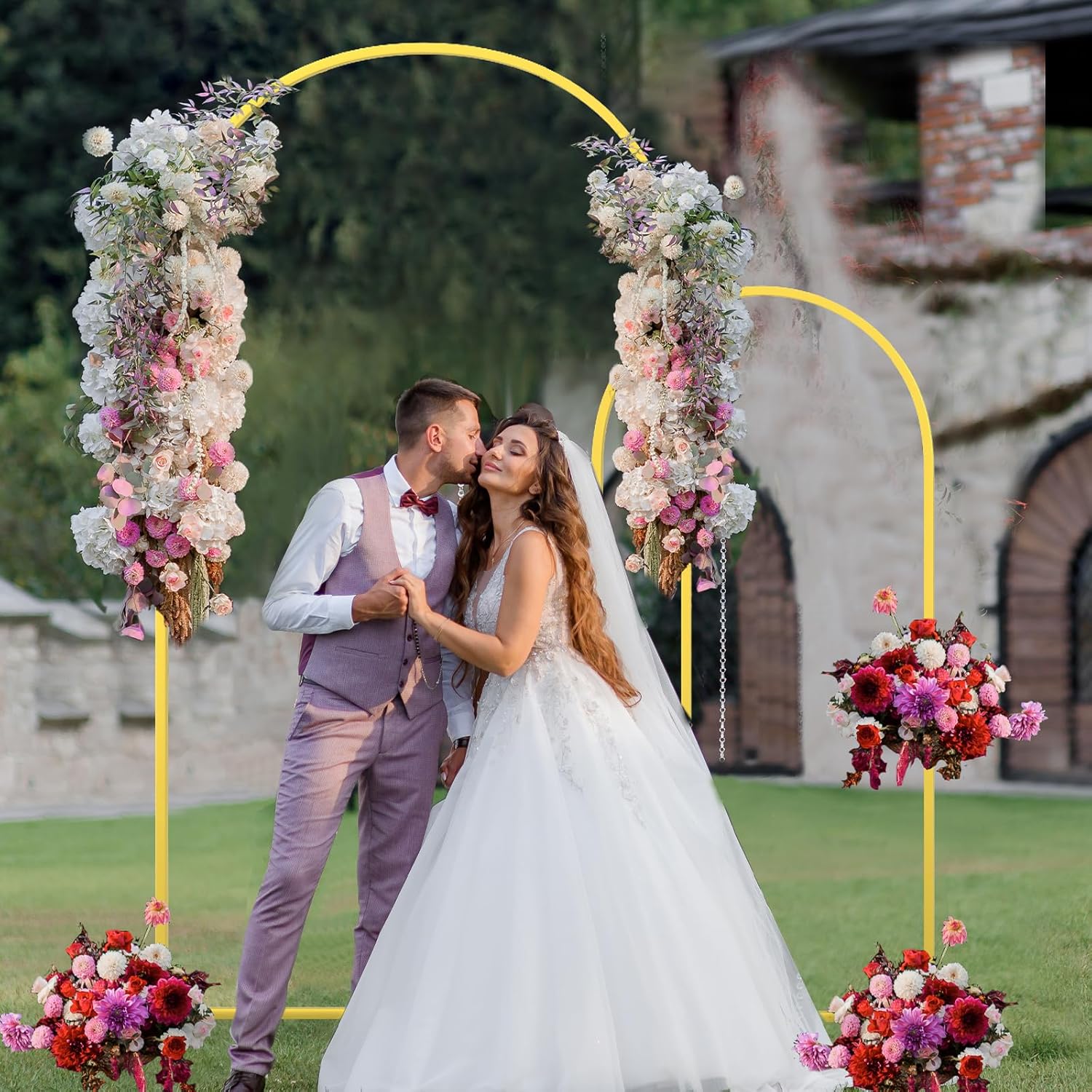 Thumbnail 6 de CludPark 2-Piece Gold Metal Arch Backdrop Stand — 7.2FT and 6FT Wedding Frame Set