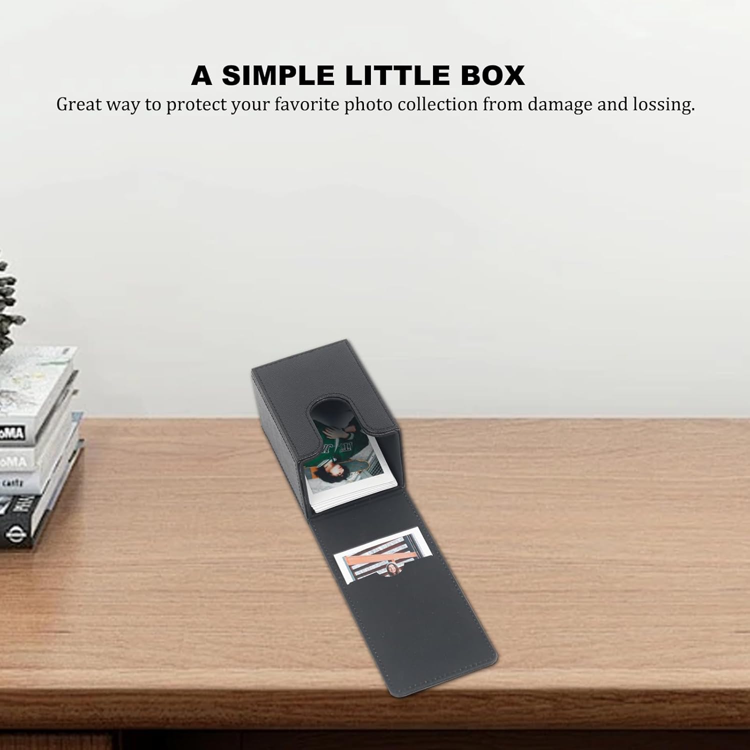 Detalle de Bilderhalter-Aufbewahrungsbox aus PU-Leder für Fujifilm Instax Mini Serie – Schwarz