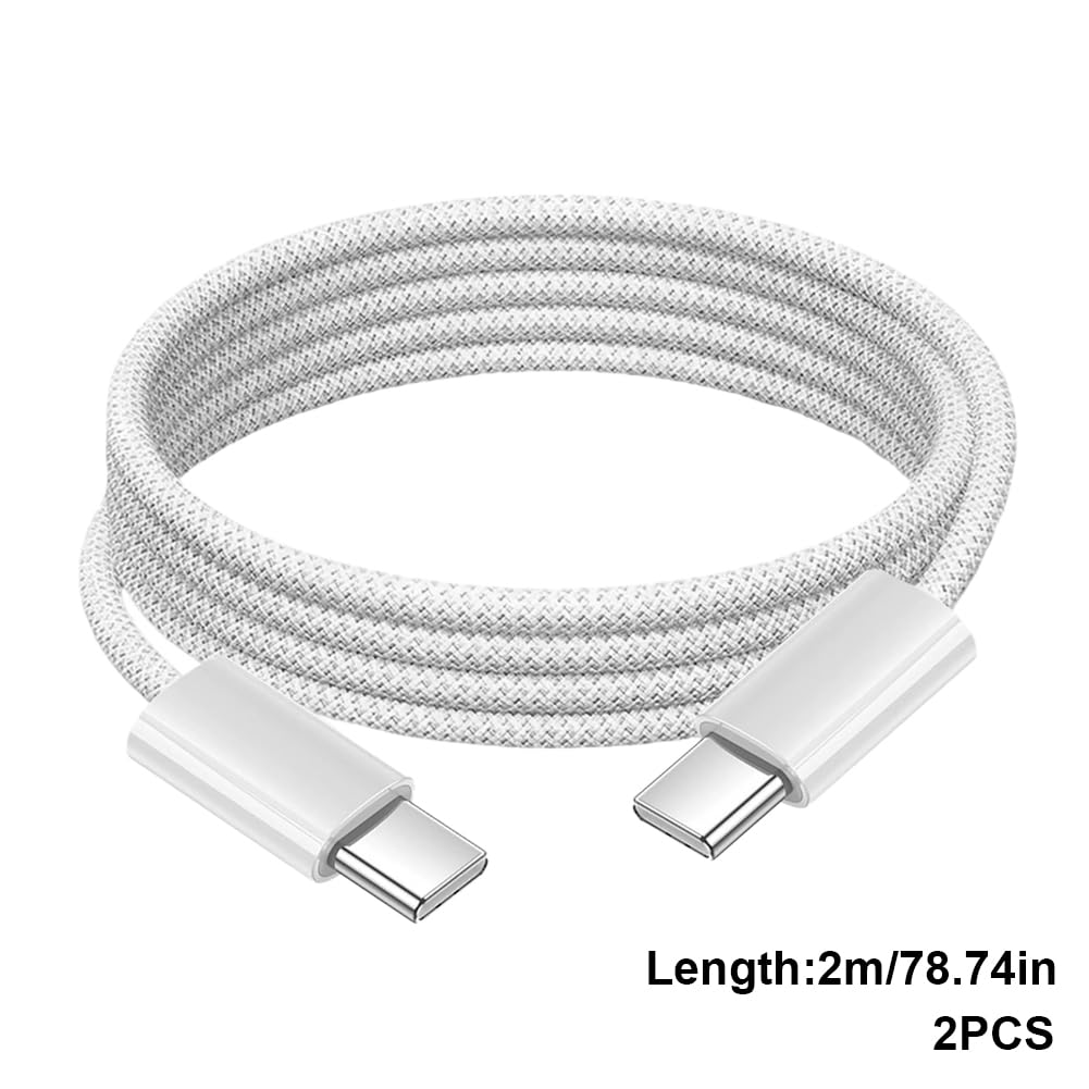 Thumbnail 1 de Honoflux USB C to USB C Cable for iPhone 16/15 — 2 Pack, 60W, 2m Nylon Type-C to Type-C Cables