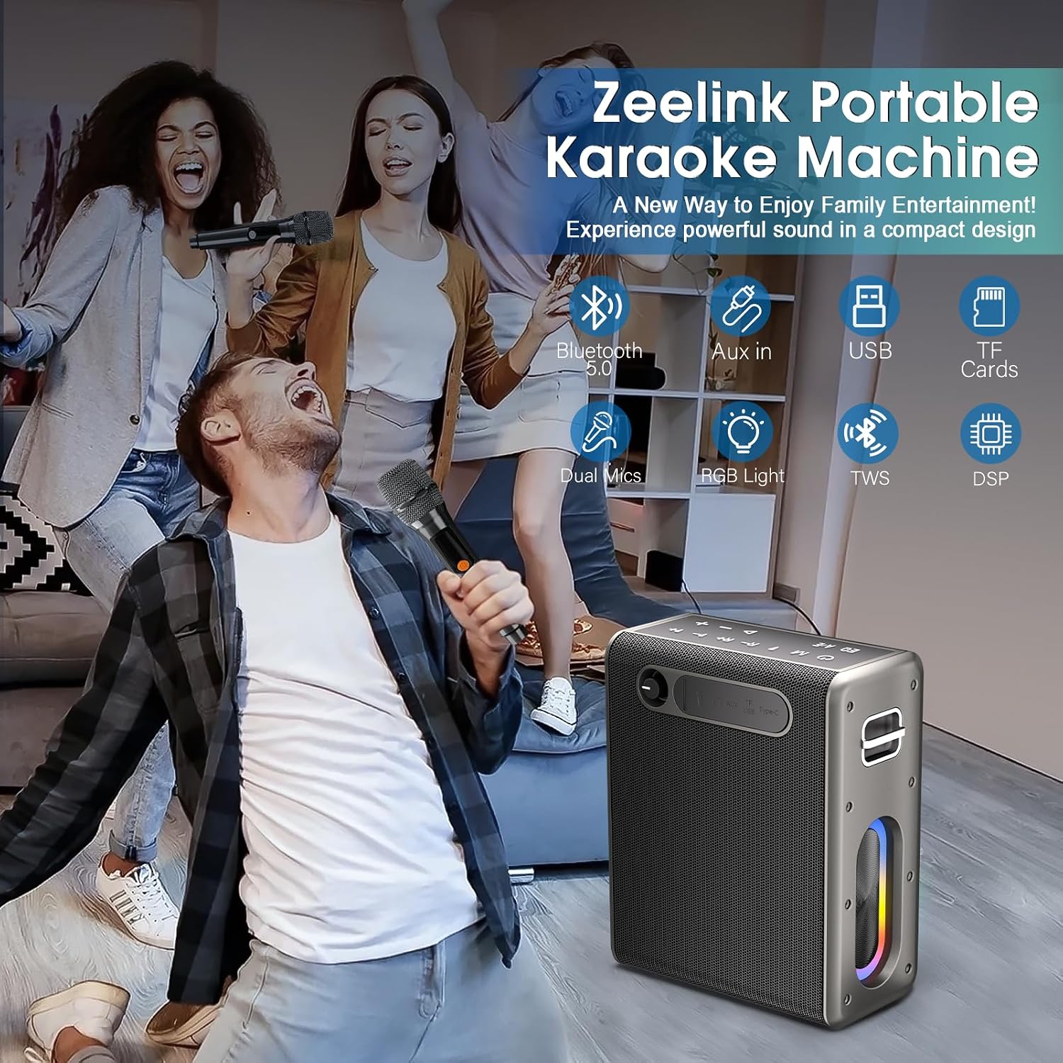 Detalle de Zeelink Karaoke Machine 60W