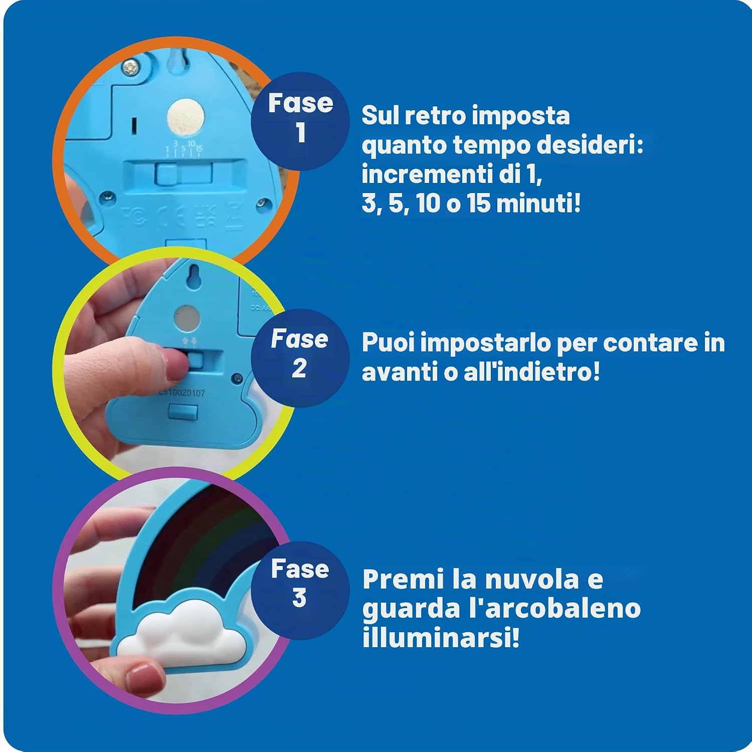 Detalle de Learning Resources Timer Visivo Arcobaleno per Bambini (3+ Anni) – Timer per Classe e Casa