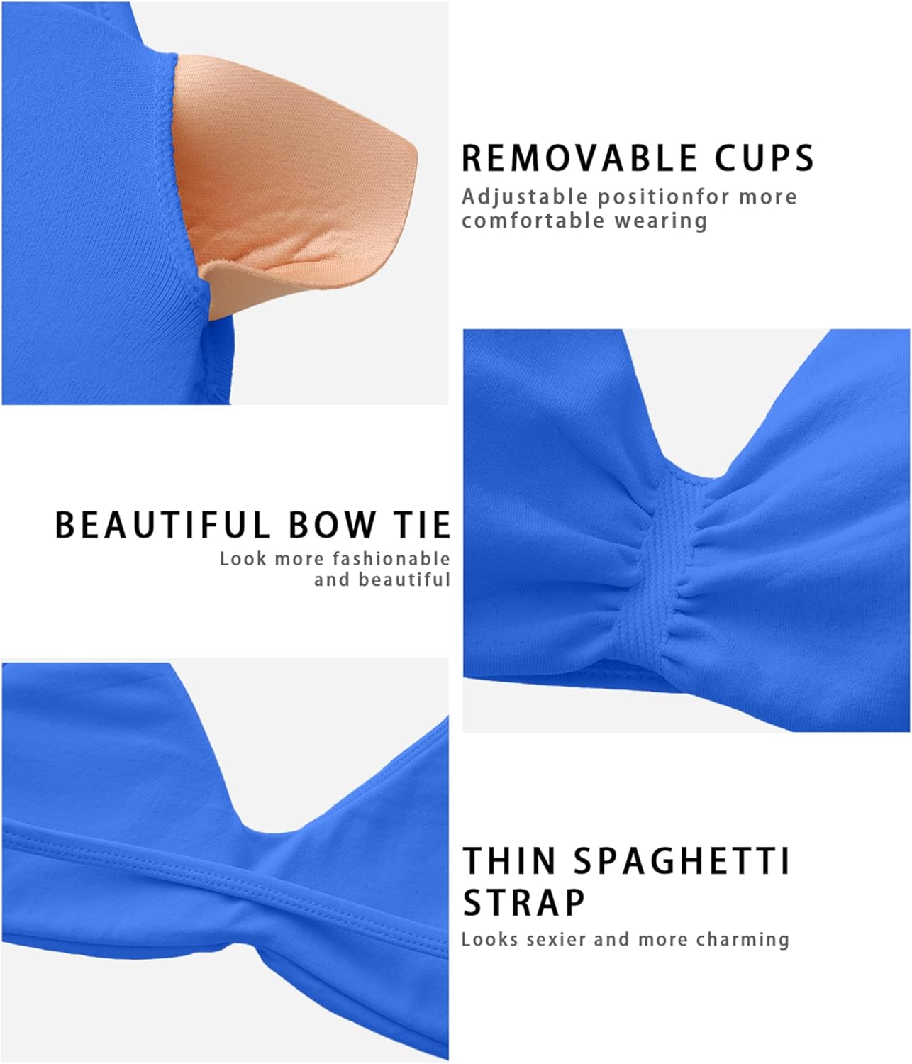 Thumbnail 6 de Comper Women's Sports Bra with Thin Straps: Light Support, Backless Halter, Removable Cups