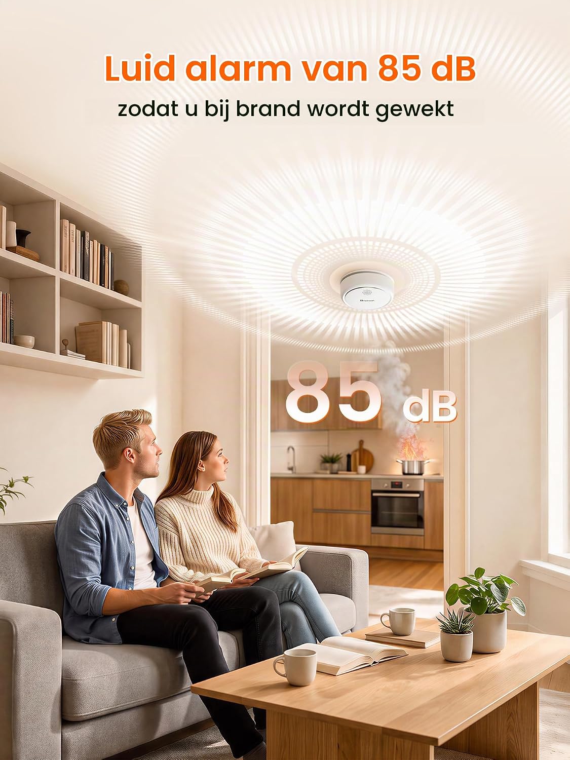 Detalle 1 de HEIMAN HM2SA-3S-T rookmelder met 10 jaar batterij en foto-elektrische sensor