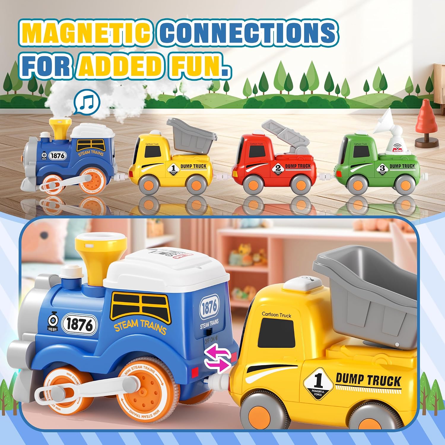 Detalle 2 de MORECOLL Steam Train Set for Toddlers